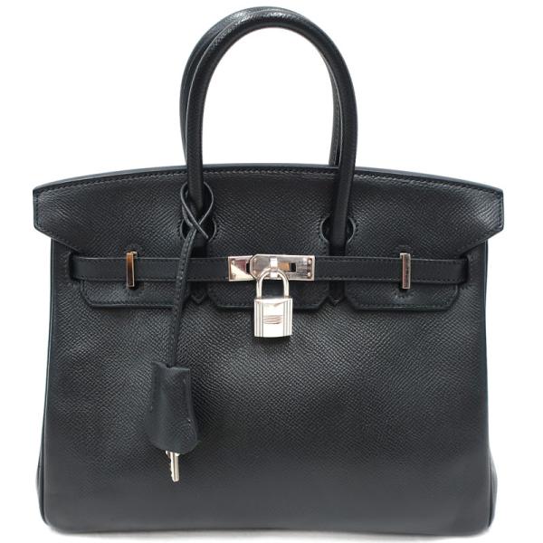 エルメス HERMES ドゥパリ ドゥ パリ バッグ トートバッグ エプソン ノワール Noir ブラック Black 黒 シルバー金具 ハンドバッグ Birkin 【美品】HERMES／エルメス バーキン25 ヴォーエプソン ブラック