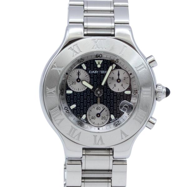 カルティエ Cartier クロノスカフ W10172T2 Cartier Must de Cartier 21  クォーツ 腕時計 メンズ・ユニセックス 黒 MUST DE CARTIER カルティエ Cartier クロノスカフ W10172T2 Must de