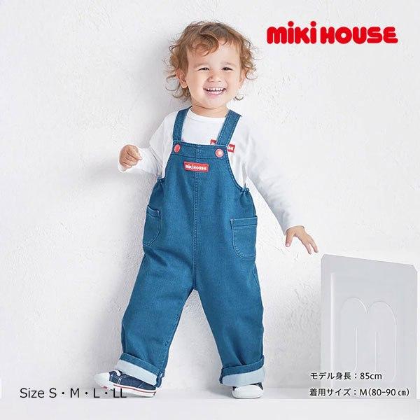 ●取り寄せ商品● ミキハウス mikihouse ストレッチデニムニット オーバーオール  WEB限定 ( 70 80 90 100 )