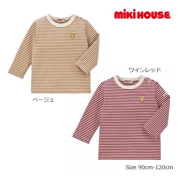 MIKI HOUSE（ミキハウス） ホットビスケッツ ボーダー長袖Tシャツ（90
