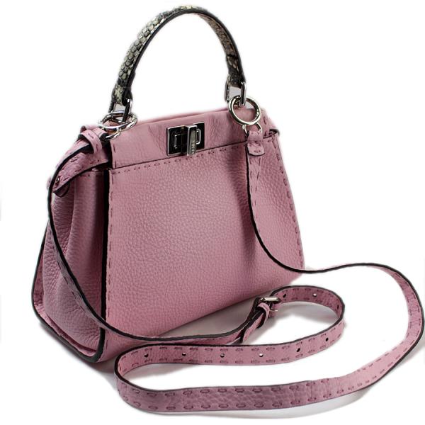 フェンディ FENDI ショルダーバッグ ピーカブー カット ミディアム パイソン ピンク レディース 8BN340-ANSI 送料無料【中古】 90215g FENDI - フェンディ FENDI ショルダーバッグ ピーカブー カット