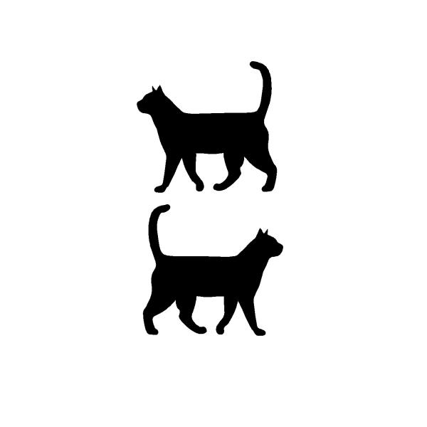 ネコ シルエット ver.5 ロゴ カッティングステッカー : Cutting