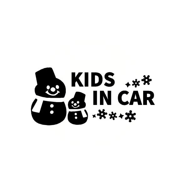 キッズインカー 雪だるま イラスト ロゴ カッティングステッカー