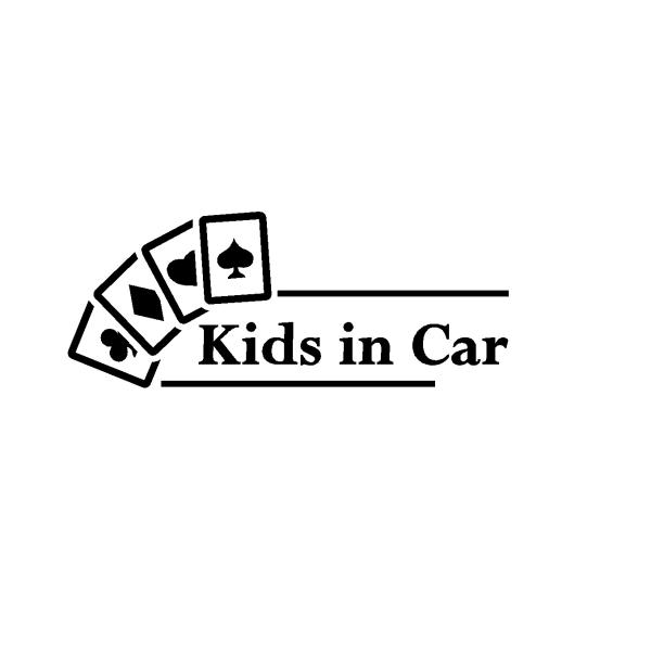 キッズインカー トランプ イラスト ロゴ カッティングステッカー