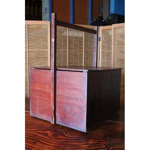 骨董品　明治の小物入れ 明治時代の中蓋付き岡持ち 小物入れなどに 古録展 送料別 Fサイズ 中古