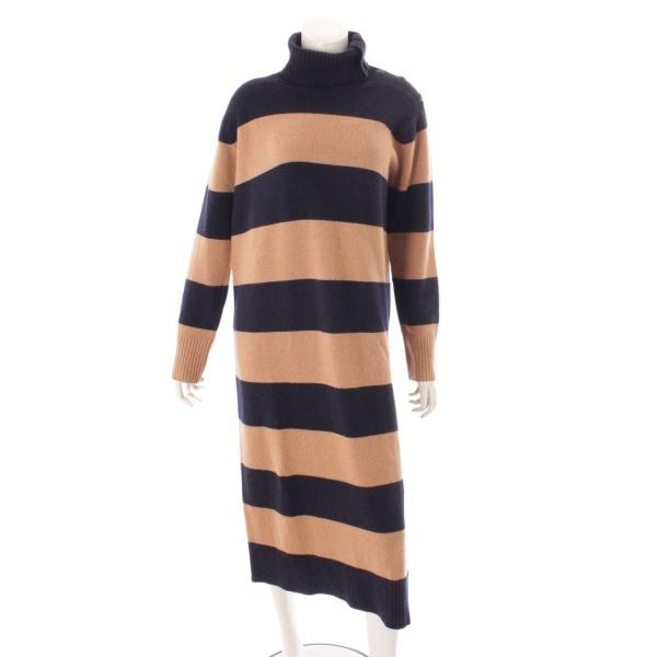 マックス マーラ】Max mara ハイネック ボーダー ニットワンピース 
