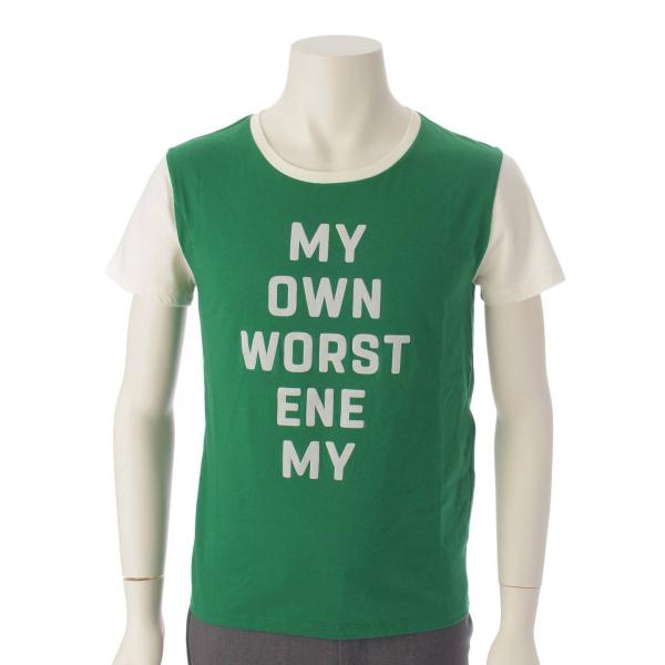 【セリーヌ】Celine　メンズ 20SS MY OWN WORST ENEMY コットン Tシャツ カットソー 2X309693I グリーン S 【中古】190376