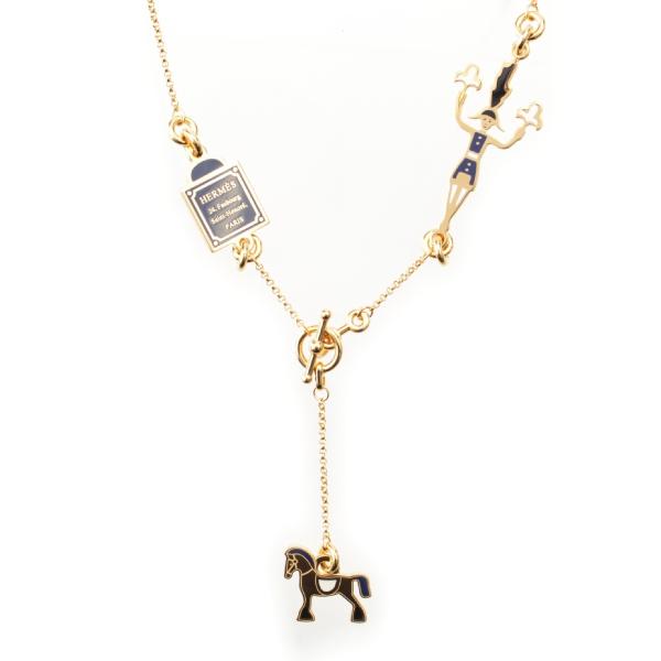 Hermèsゴールド オーバル型ペンダント ネックレス HERMES オーバル型ペンダントネックレス - メルカリ