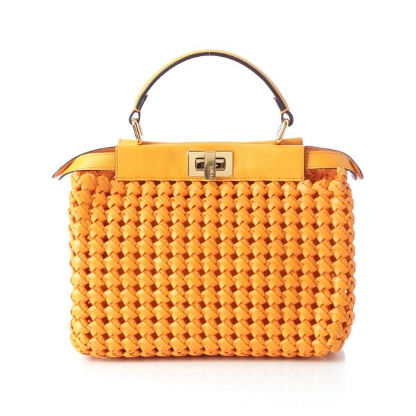 FENDI（フェンディ） ピーカブー レザー アイコニック 編み込み ミニ