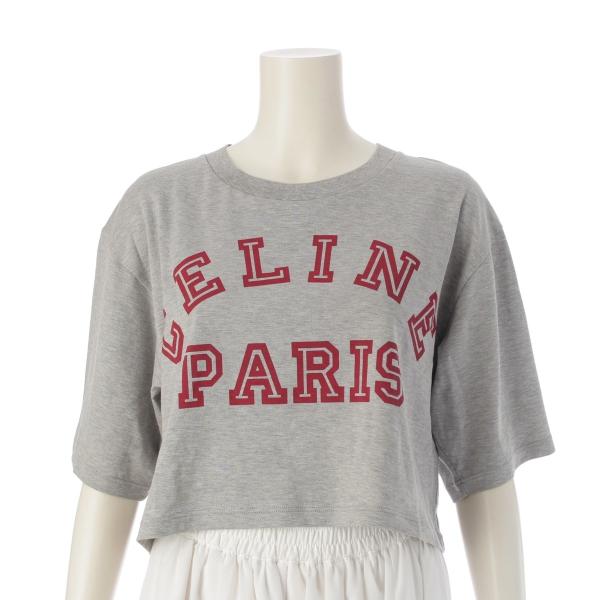 CELINE（セリーヌ） ロゴ クロップド 半袖Tシャツ 2X743501F グレー