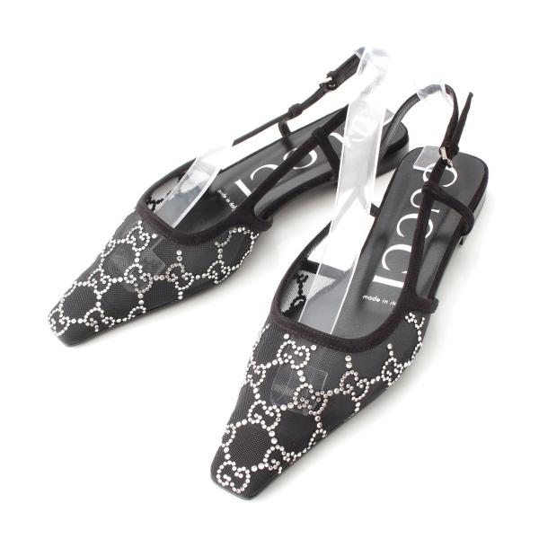 GUCCI GG クリスタル スリングバッグパンプス GUCCI（グッチ） GGクリスタル スリングバック ポインテッドトゥ