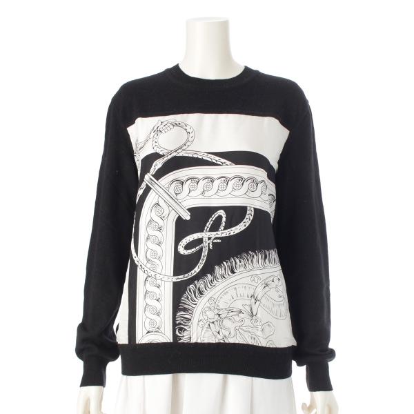 HERMES（エルメス） 20年 カシミヤ シルク 切替 ツイルレーヌ ニット