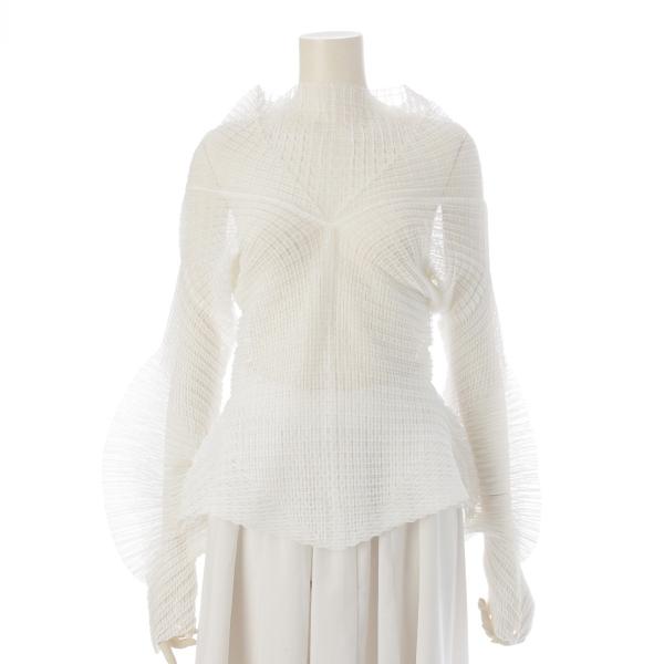 極美品✨ISSEY MIYAKE プリーツ　シワ加工　ホワイト　変形　長袖 retrojp_250425
