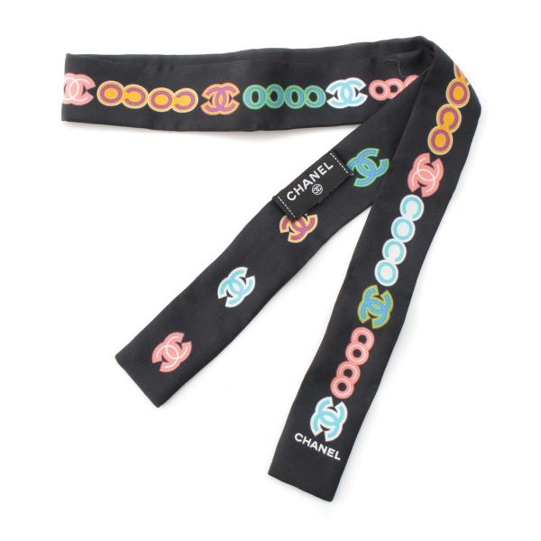 美品　CHANEL シャネル デニム ヘアバンド CHANEL（シャネル） 23P シルク ヘアバンド ヘアアクセサリー ブラック