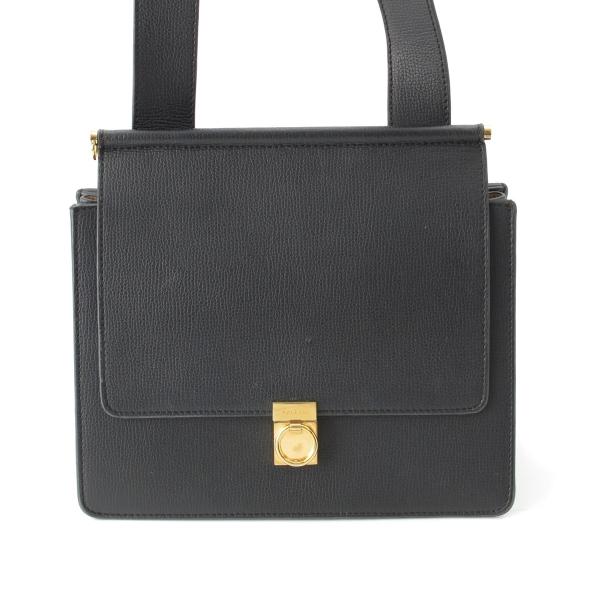 Polene ポレーヌ Num〓ro Sept レザー ロゴ ショルダーバッグ ブラック