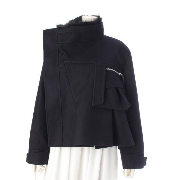 sacai（サカイ） 25AW ウール メルトン アシンメトリー ブルゾン 25