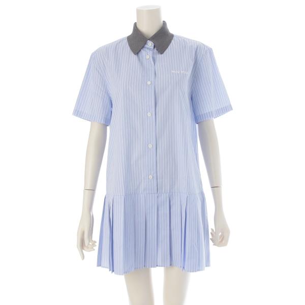 miu miu（ミュウミュウ） 24SS コットン ストライプ ポプリンドレス