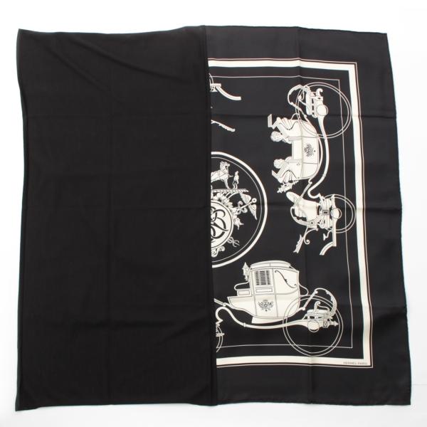新品　エルメス スカーフ カレH ハイブリッド 90 エクスリブリス エクリュ HERMES（エルメス） カレH ハイブリッド 90 シルク ウール EX-LIBRIS