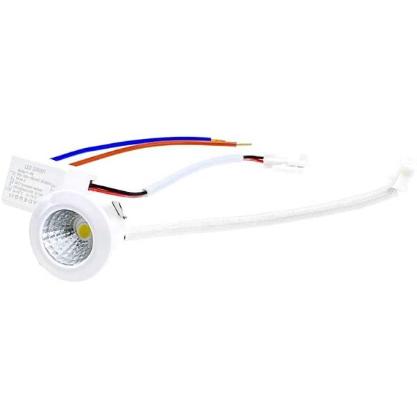 LEDキャビネットライト 超小型ダウンライト 棚下埋込照明 穴径φ28mm 1.4W 昼光色 90lm Ra82 外径32mmシャインホワイトテーパードベゼル 1個