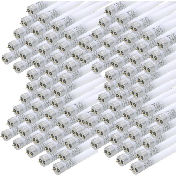 LED蛍光灯 直管 40W形 120cm 昼光色 18W ノンフリッカー 2300lm Ra82 広配光 高効率 ビームアングル320度 全周乳白ガラス管 100本セット