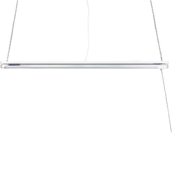 LED蛍光灯本体にプルスイッチが付いています（蛍光灯器具にスイッチはありません）。蛍光灯器具はAC電源コード付きで電源工事不要。同梱のチェーンで吊下げ設置できます。蛍光灯器具はLED蛍光灯専用です。対応するLED蛍光灯：直管40形、G13口...