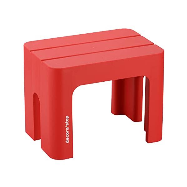 他サイト： サンカ デコラステップ 踏み台 昇降ステップ台 レッド トールS 高さ30cm 広い足のせ部分と滑り止め加工 インテリアになじむおしゃれでかわいい丸いフの商品画像