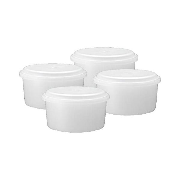 ドウシシャ 製氷カップ プラスチック 円形 M 4個セット かき氷器用 ホワイト 約φ96×H54mm HS-19M
