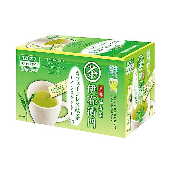 宇治の露 伊右衛門 カフェインレス インスタント緑茶スティック 120本入 デカフェ・ノンカフェイン 粉末 0.8グラム x 120