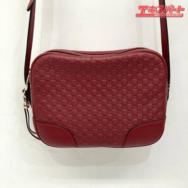 GUCCI グッチ マイクロGG シマ ショルダーバッグ 赤 レッド 449413