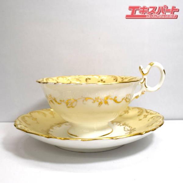 逸品　金彩装飾ハイハンドルC&S　アールデコ　Cauldon　英国アンティーク アンティーク COALPORT コールポート アデレードシェイプ 金彩 カップ