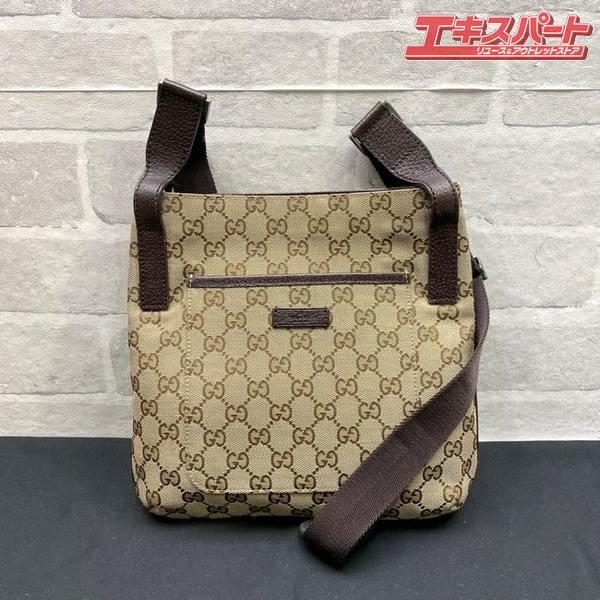 GUCCI GG柄 キャンバス ショルダーバッグ 122793 斜め掛け グッチ 戸塚