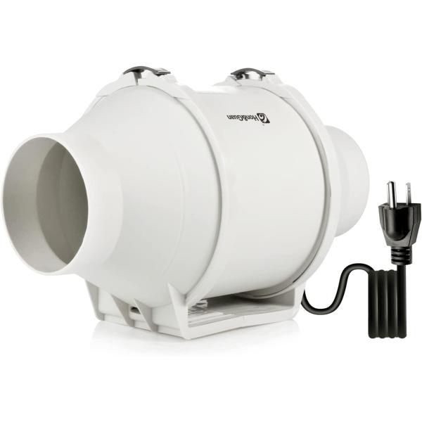 Hon&Guan ダクトファン 100mm 強力 省エネ 静音 インボイス制度登録店 ダクト用換気扇 塗装ブース用 家焼肉 中間取付 丸形タイプ 産業用換気扇 HF-10
