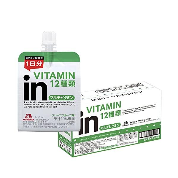 他サイト： 森永製菓 inゼリー マルチビタミン 180g ×6個 グレープフルーツ味 10秒チャージ 1日分のビタミン12種類 栄養機能食品ビオチン 朝食 防災 非常食 差の商品画像