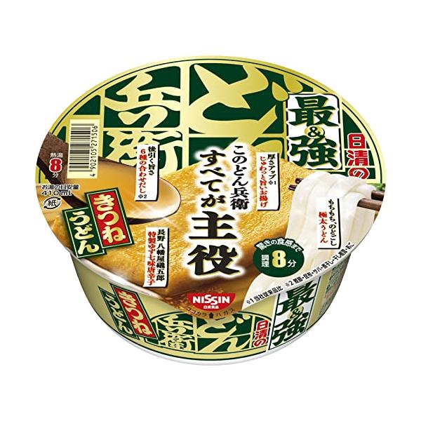 "すべてが主役" の、こだわり抜いた「どん兵衛」。通常の「どん兵衛」よりも太く、"もちもち食感" をアップした "極太うどん"、6種の合わせだし*を使用した昆布の後引く旨みが特長のつゆ、通常よりもぶ厚く、噛むほどに旨みが染み出す "ふっくら...