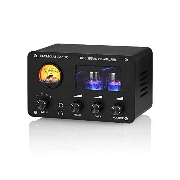 Nobsound HiFi 真空管プリアンプ ステレオ 4 ウェイ オーディオ スイッチャー ボックス デスクトップ ヘッドフォンアンプ SA-1000