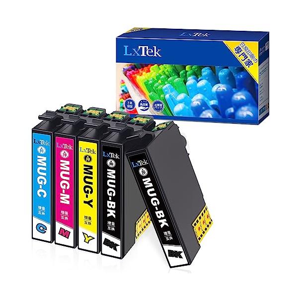 他サイト： LxTek MUG-4CL 互換インクカートリッジ エプソンEpson用 MUG マグカップ インク 4色セット+黒1本合計5本 大容量/説明書付/残量表示/個包装 EW-452A Eの商品画像