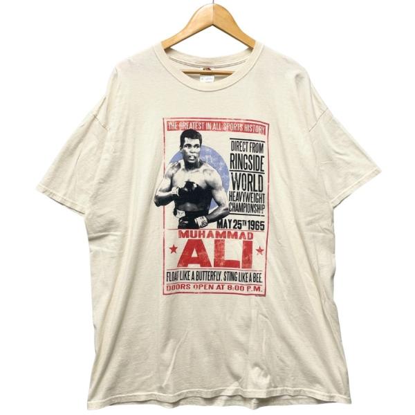 MUHAMMAD ALI モハメド アリ プリント Tシャツ FRUIT OF THE LOOM ベージュ サイズXXL 正規品 / 52201