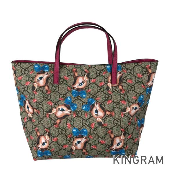 【GUCCI】チルドレンズ GGスプリーム PVC×レザー ハンドバッ GUCCI（グッチ） チルドレン GGスプリーム 410812 ハンドバッグ ftj