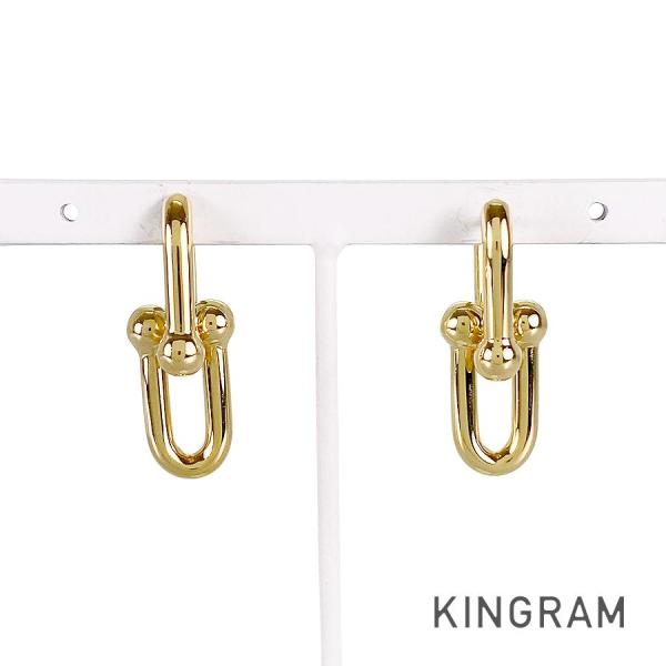 【鑑定付・片耳のみ】ティファニー　ハードウェア　ミディアムリンク　ピアス　K18 TIFFANY&Co.（ティファニー） ハードウェア ミディアムミ リンク
