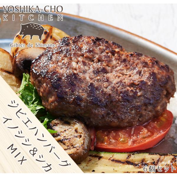 島根県産 ジビエハンバーグ イノシシ＆シカMix 6個 猪 鹿肉100％ 美味しいプレミアムハンバーグ 安心安全 お取り寄せグルメ 産地直送 ギフト お祝 御礼 送料無料