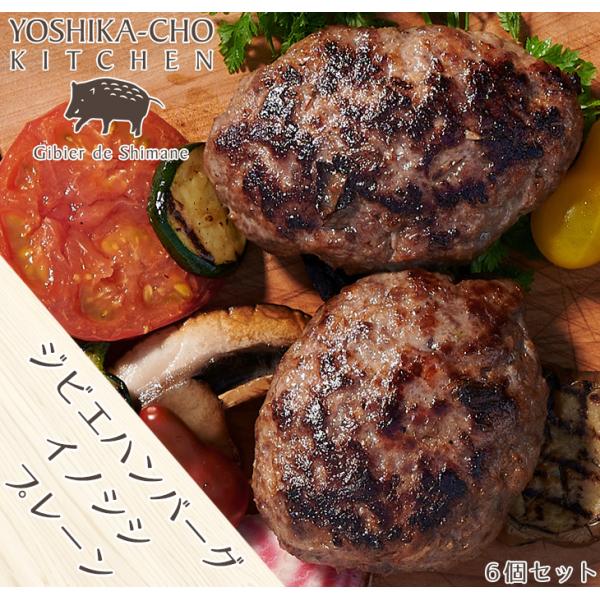 島根県産 ジビエハンバーグ イノシシ プレーン 6個 猪肉100％ 美味しい プレミアムハンバーグ 安心安全 お取り寄せ グルメ 産地直送 ギフト お祝 御礼 送料無料
