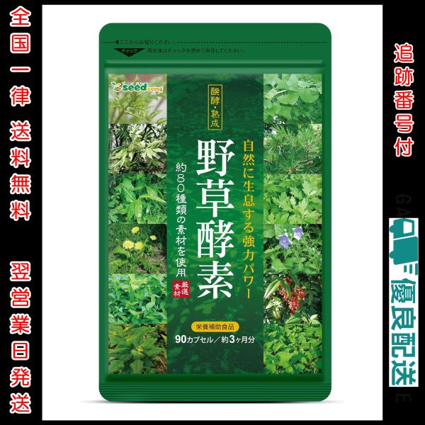 野草酵素 90カプセル(約3ヶ月分) シードコムス  | サプリメント 野菜 野草 果物 発酵 熟成 ダイエット