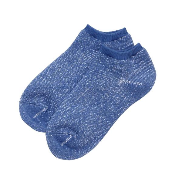 ROTOTO ロトト｜和紙 PILE SHORT SOCKS 26 (ブルー)(シャリシャリして夏でも快適な靴下)