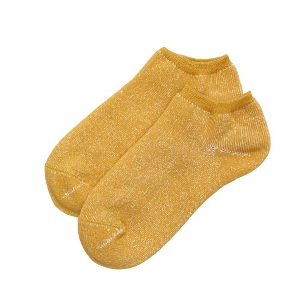 ROTOTO ロトト｜和紙 PILE SHORT SOCKS 26 (イエロー)(シャリシャリして夏でも快適な靴下)