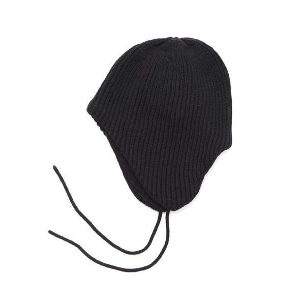 ROTOTO ロトト｜EAR FLAP BEANIE (ブラック)(耳当て付きビーニー)