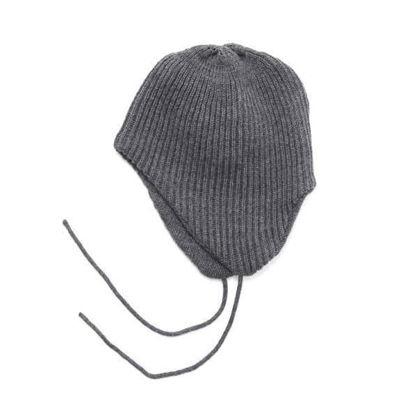 ROTOTO ロトト｜EAR FLAP BEANIE (ダークグレイ)(耳当て付きビーニー)