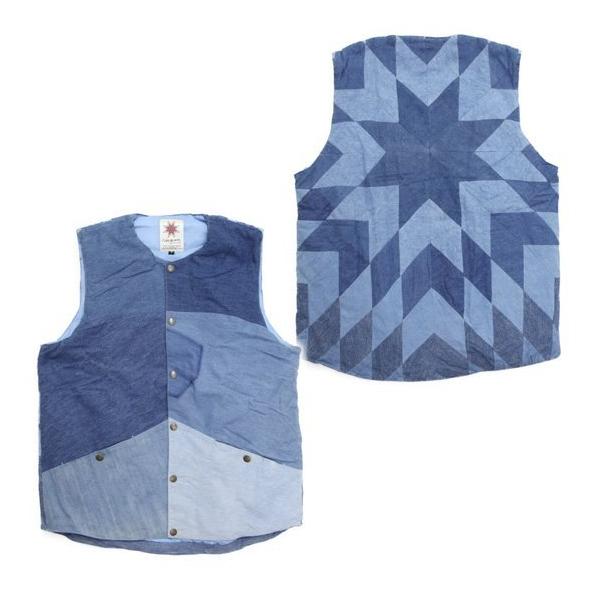 ナスングワム　ローンスター　Nasngwam. パッチワーク　ベスト Nasngwam ナスングワム｜LONESTAR VEST (アーミー)(リメイク