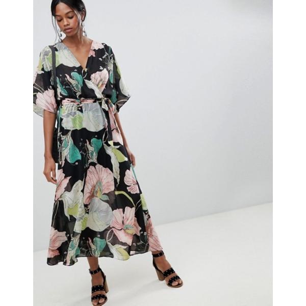 kimono sleeve maxi dress