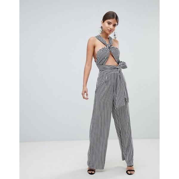 missguided striped jumpsuit