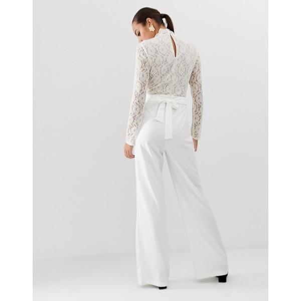 lace top jumpsuit white